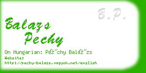 balazs pechy business card